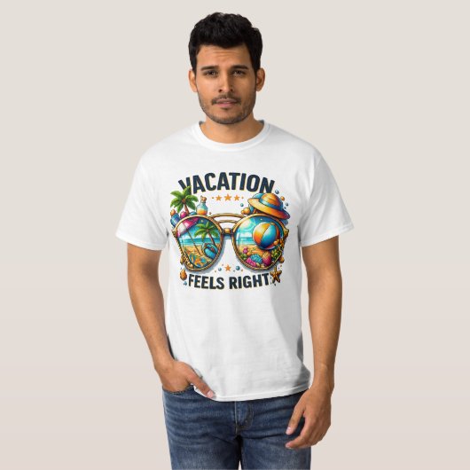 Vacation Feels Right Men’s Value T-Shirt USA (Voorkant volledig)