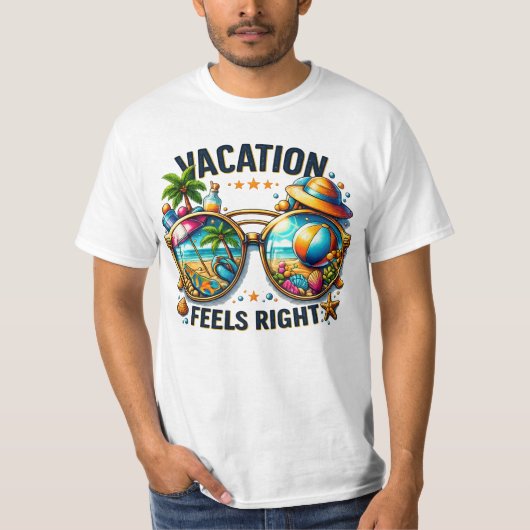 Vacation Feels Right Men’s Value T-Shirt USA (Voorkant)