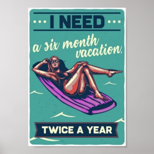 Vacation fun vintage poster (Voorkant)