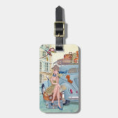 Vacation Girl Travel Paris | BAGAGELABEL (Voorkant verticaal)