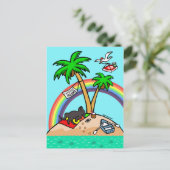 Vacation Island Black Labrador Briefkaart (Staand voorkant)