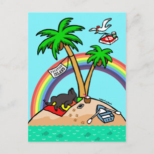 Vacation Island Black Labrador Briefkaart