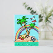 Vacation Island Yellow Labrador Briefkaart (Staand voorkant)