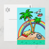 Vacation Island Yellow Labrador Briefkaart (Voorkant / Achterkant)