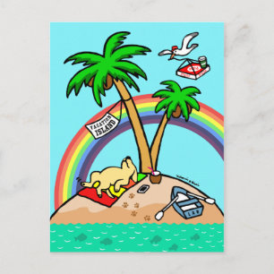 Vacation Island Yellow Labrador Briefkaart