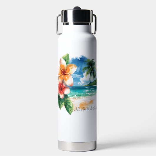 Vacation, Lets Go To The Beach  Waterfles (Voorkant)