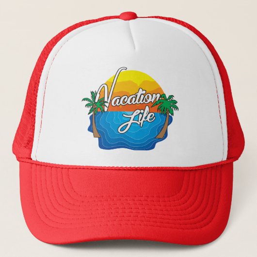 Vacation Life Trucker hoed Trucker Pet (Voorkant)