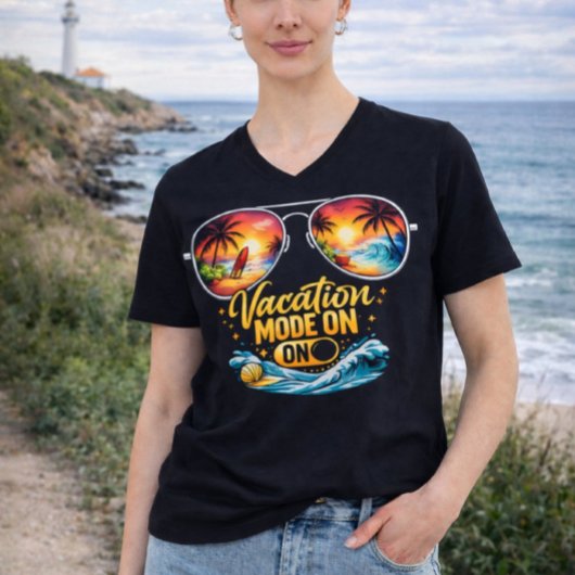 Vacation Mode On Feels Like Beach Paradise V Neck T-shirt