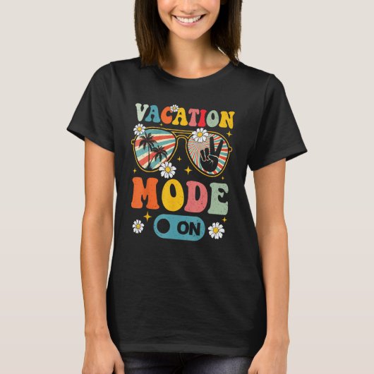 Vacation Mode On Summer  Beach Sunglasses Palm Tre T-shirt (Voorkant)