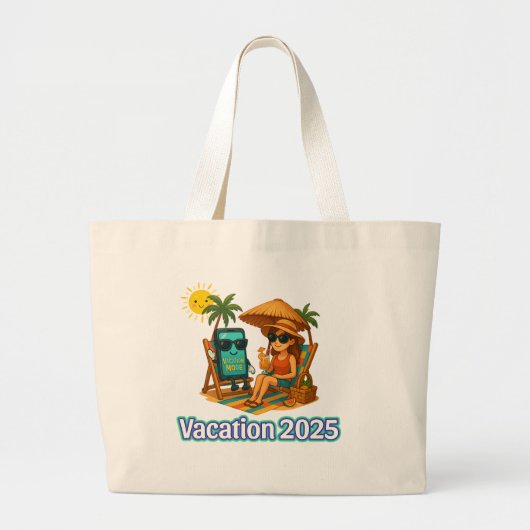 Vacation Mode Tote Bag – Fun Beach Vibes Digital A (Voorkant)
