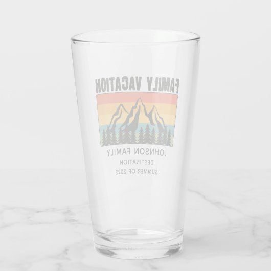 Vacation Mountains van de aangepaste familie die d Glas (Achterkant)