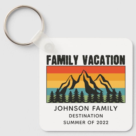 Vacation Mountains van de aangepaste familie die d Sleutelhanger (Voorkant)