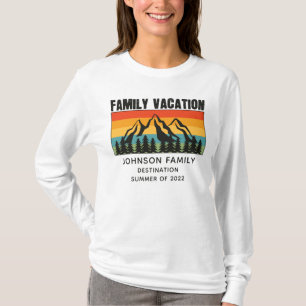 Vacation Mountains van de aangepaste familie die d T-shirt