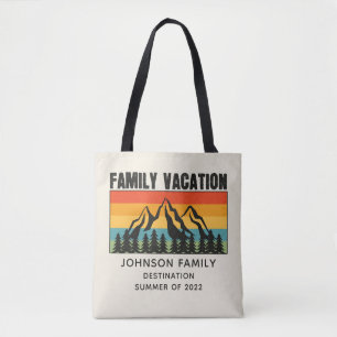 Vacation Mountains van de aangepaste familie die d Tote Bag