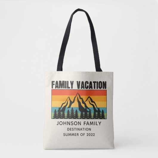 Vacation Mountains van de aangepaste familie die d Tote Bag (Voorkant)