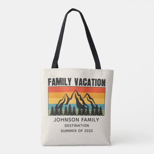 Vacation Mountains van de aangepaste familie die d Tote Bag (Achterkant)