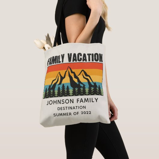 Vacation Mountains van de aangepaste familie die d Tote Bag (Dichtbij)