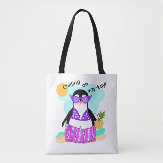 Vacation Penguin CANVAS TAS (Voorkant)
