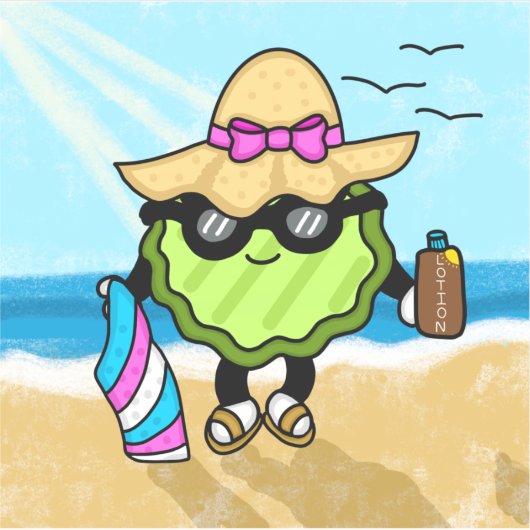 Vacation Pickle | Vakantiepickle Sticker (Voorkant)