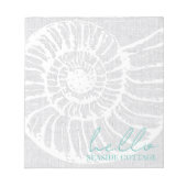 Vacation Rental Airbnb Shell Woven Grey Beach Notitieblok (Voorkant)