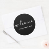 Vacation Rental Black Welkomstteken Ronde Sticker (Envelop)