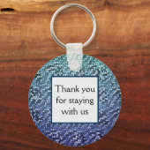 Vacation Rental Blue Mosaic Tiles Guest Hartelijk  Sleutelhanger (Voorkant)