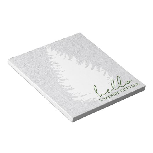 Vacation Rental Cabin Airbnb Tree Woven Grey Notitieblok (Schuin)