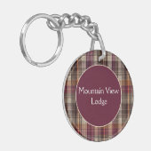 Vacation Rental custom Keychain Gingham Pattern (Voorkant Links)