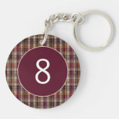 Vacation Rental custom Keychain Gingham Pattern (Achterkant)