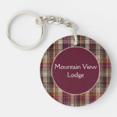 Vacation Rental custom Keychain Gingham Pattern (Voorkant)