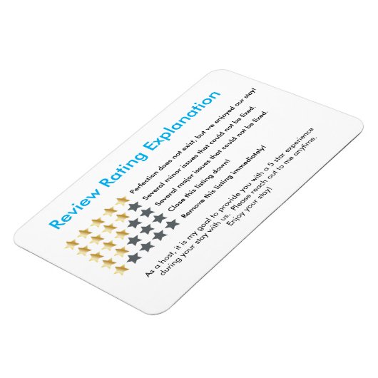 Vacation Rental Five Star Magnet Magneet (Linkerzijde)