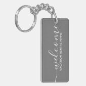 Vacation Rental Gray Welkom Sleutelhanger (Voorkant Links)