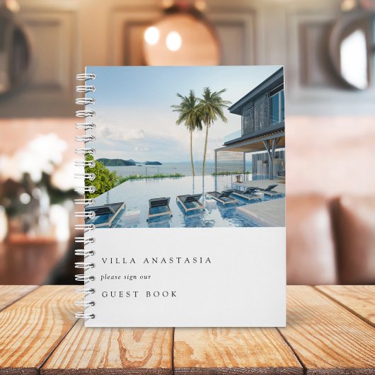 Vacation Rental Guest Feedback Elegant White Photo Notitieboek