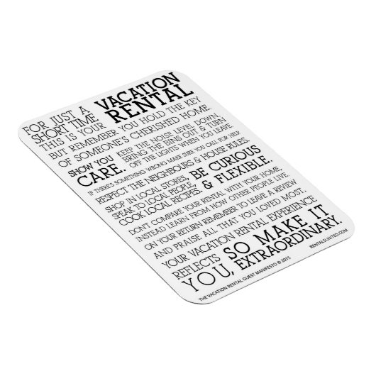 Vacation Rental Guest Manifesto Magneet (Rechterzijde)
