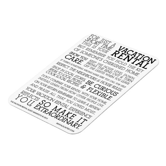 Vacation Rental Guest Manifesto Magneet (Linkerzijde)