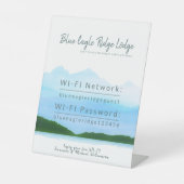 Vacation Rental Guest WIFI Password Mountain Cabin Reclamebord Met Voetstuk (Voorkant)