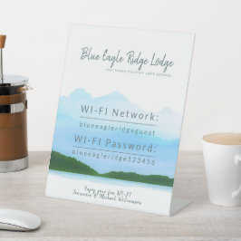 Vacation Rental Guest WIFI Password Mountain Cabin Reclamebord Met Voetstuk