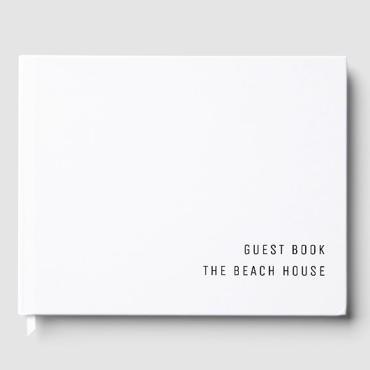 Vacation Rental | Minimale, eenvoudige witte schoo Gastenboek (Voorkant)