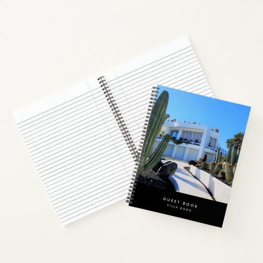 Vacation Rental Modern Stylish Black Guest Book Notitieboek (Binnen)