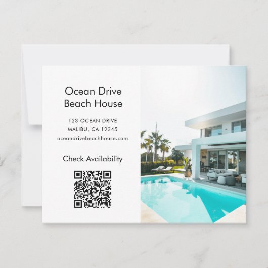 Vacation Rental Property Beach Promo Postcard Kaart (Voorkant)