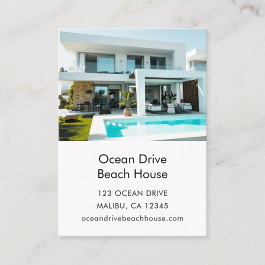 Vacation Rental Property Beach Promo Small Card Visitekaartje (Voorkant)