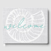 Vacation Rental Shell Woven Grey Beach House Gastenboek (Voorkant)