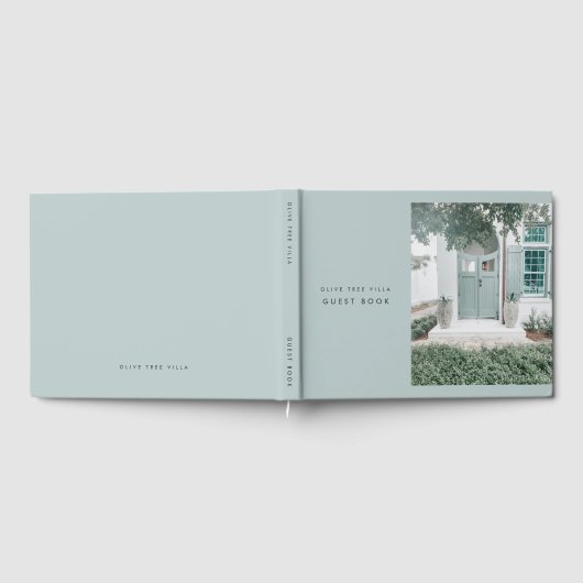 Vacation Rental Simple Elegant Sage Green Photo Gastenboek (Volledig)