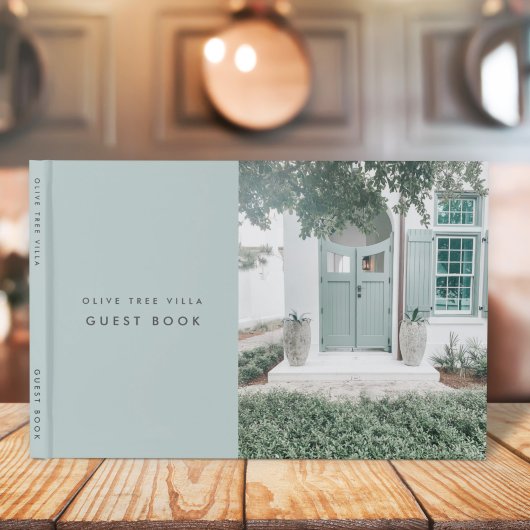 Vacation Rental Simple Elegant Sage Green Photo Gastenboek