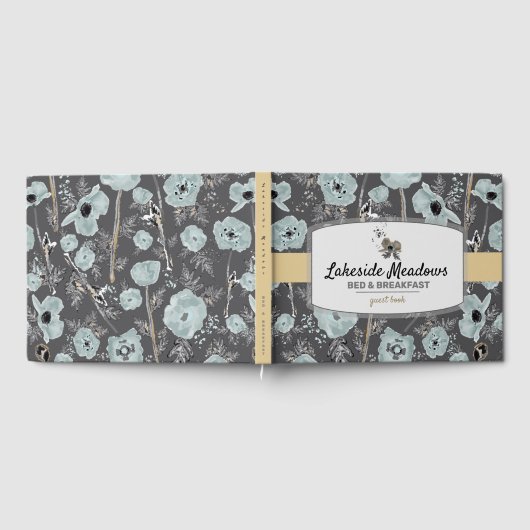 Vacation Rental Waterverf Floral Poppies Pattern Gastenboek (Volledig)