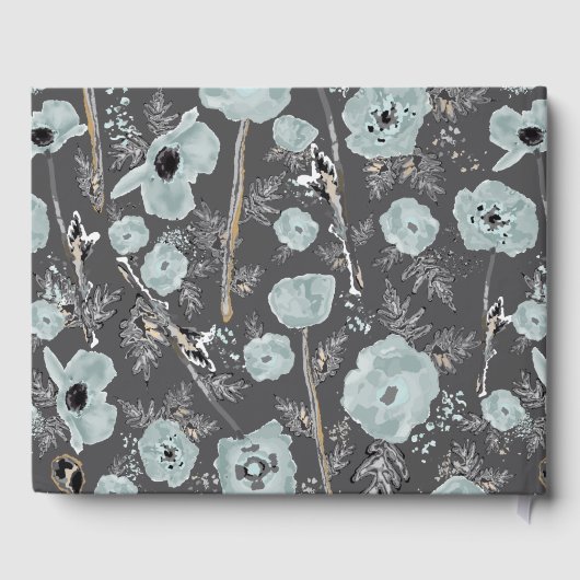 Vacation Rental Waterverf Floral Poppies Pattern Gastenboek (Achterkant)
