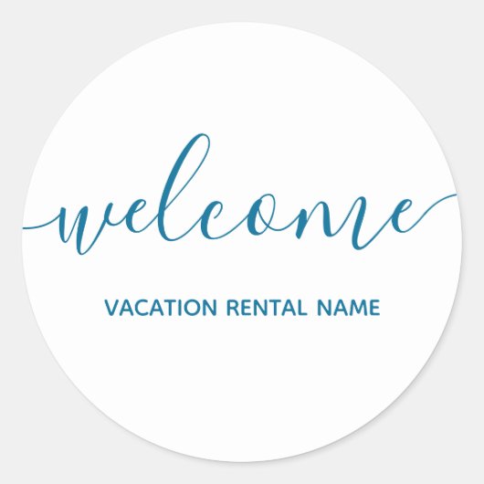 Vacation Rental Zee Blue Welcome Sticker (Voorkant)