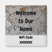 Vacation Rustic Tree Bark Foto Wifi Guest Magneet (Voorkant)