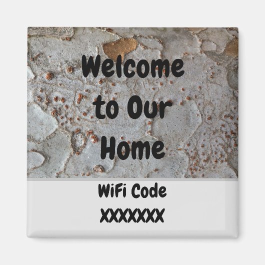 Vacation Rustic Tree Bark Foto Wifi Guest Magneet (Voorkant)
