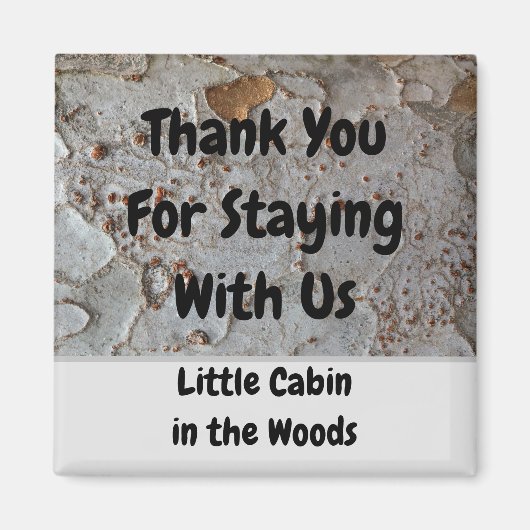 Vacation Rustic Tree Bark Photo Promotion Magneet (Voorkant)